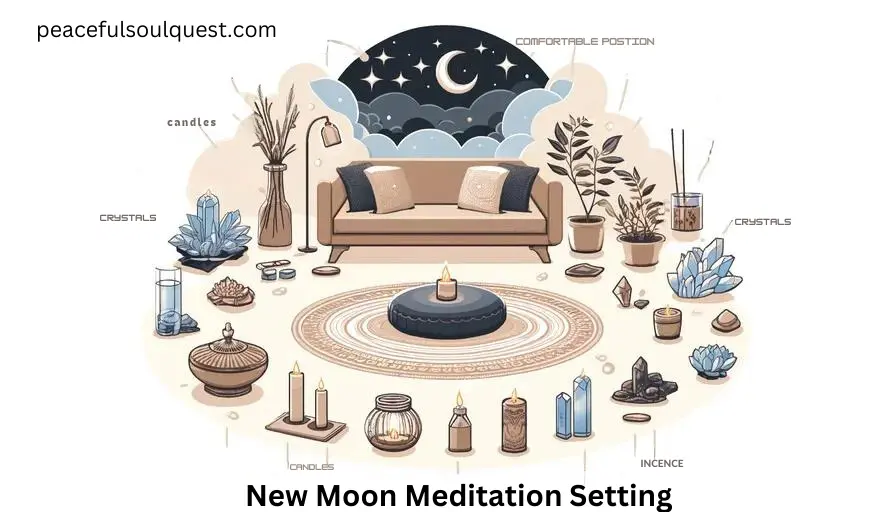 New moon meditation setup