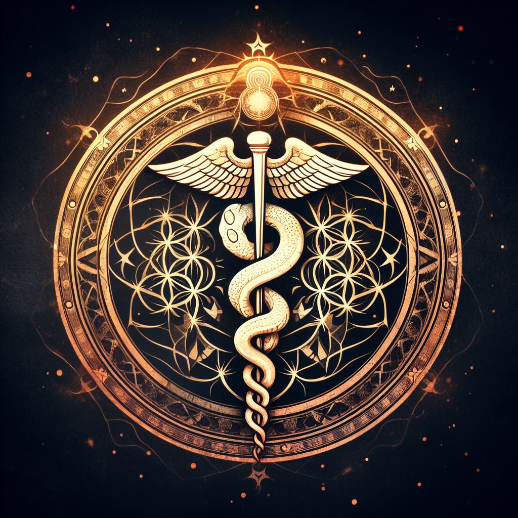 Caduceus/ Snake Coiled Around a Staff