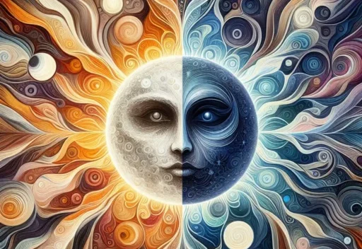 Sun moon duality symbol