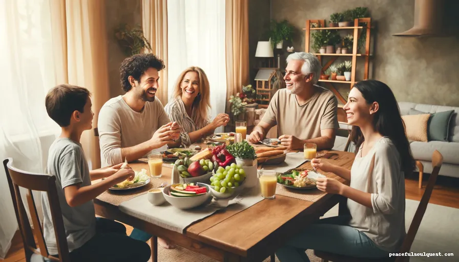 Family eating mindfully